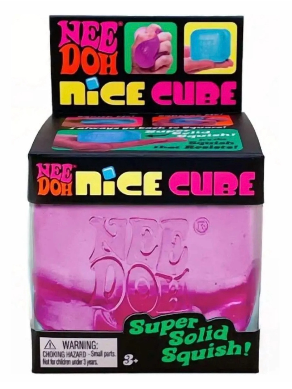 Nee Doh Nice Cube Super Solid Squish - Pink
